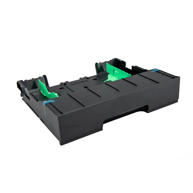 Brother printer waste toner box with green levers on black plastic housing