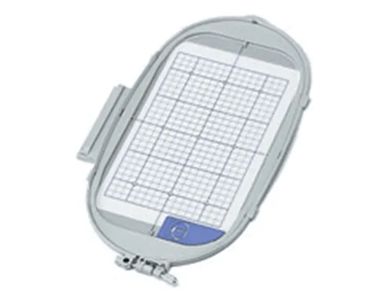 Brother embroidery hoop with grid template for precise fabric positioning