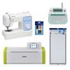Brother crafting bundle with sewing machine, label maker, cutting machine, thread, and mat
