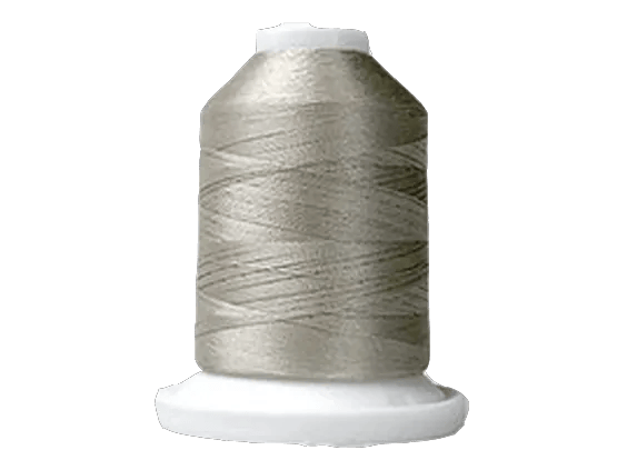 Brother silver embroidery thread spool on white cone for sewing machines