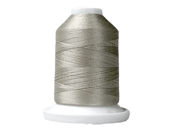 Brother silver embroidery thread spool on white cone for sewing machines