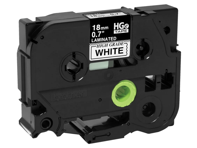 Brother HGe-2415PK 18mm laminated high-grade white label tape cartridge