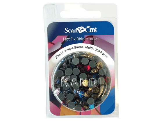 Brother ScanNCut hot-fix rhinestones in multi-color assortment, 200 pieces in retail packaging