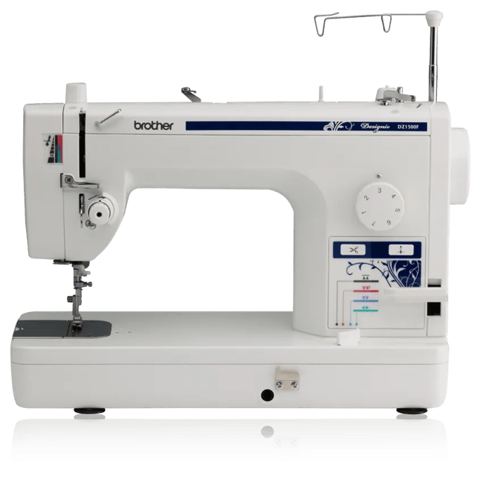 Brother Designio DZ1500F sewing machine with LCD screen and decorative stitch patterns