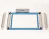 Brother embroidery frame with clamps and adjustment rollers on white background