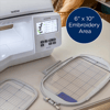 Brother NQ1700E embroidery machine with 6x10 inch embroidery area and touchscreen display