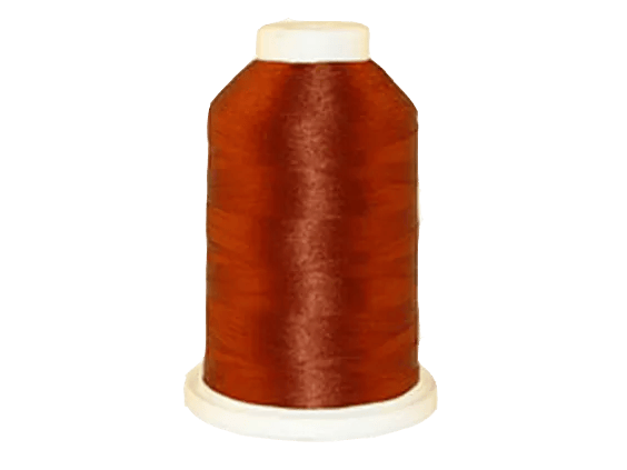 Brother embroidery thread spool in rust orange on white cone
