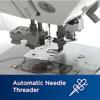 Brother sewing machine automatic needle threader mechanism close-up view