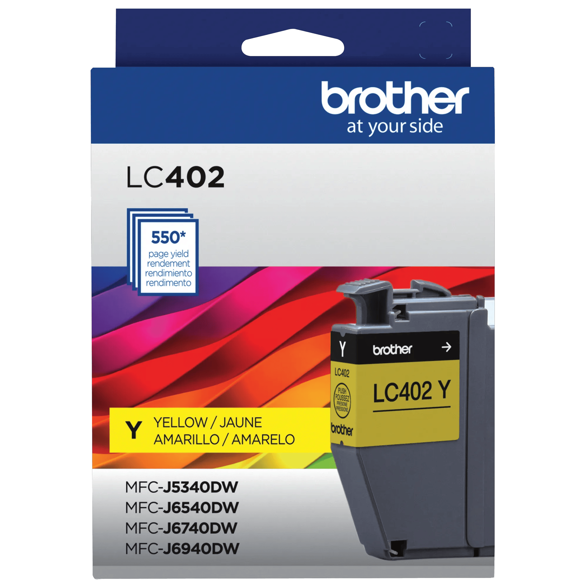 Brother Genuine LC402YS Standard-yield Yellow Ink Cartridge, Yellow, medium