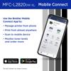 Brother Mobile Connect app interface on smartphone showing printer management features