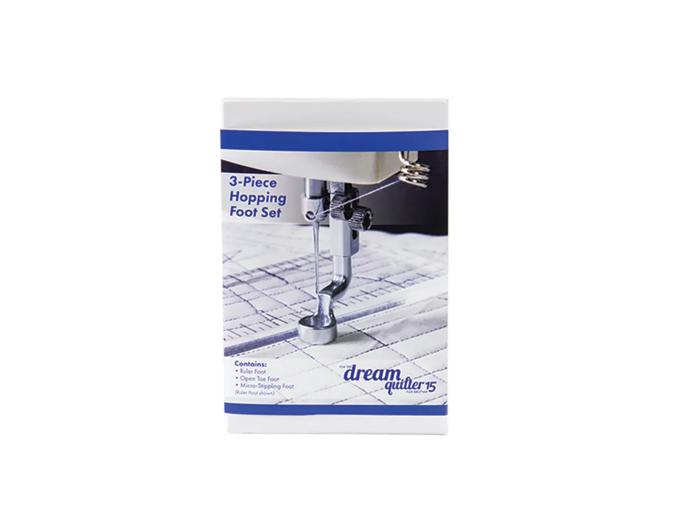 Brother 3-piece hopping foot set for quilting with open-toe and micro-stitching feet