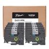 Brother P-touch TZe23110PKB 8-pack laminated label tape cartridges, 12mm, black on white