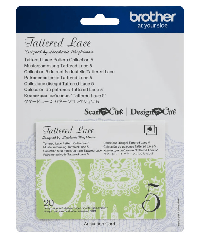Brother Tattered Lace Pattern Collection 5 packaging with activation card for ScanNCut machine