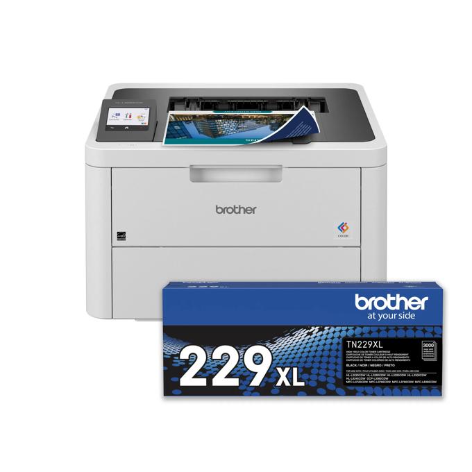 Brother HL-L3280CDW color laser printer with TN229XL high-yield black toner cartridge