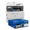 Brother MFC-L3780CDW color laser all-in-one printer with TN229 4-pack toner cartridges