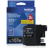 Cartucho de tinta negra Brother LC107BK de súper alto rendimiento con empaque