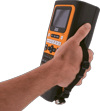 Brother P-touch EDGE label maker held in hand with adjustable wrist strap