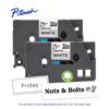 Brother P-touch TZe laminated label tape 2-pack, 18mm white with black print