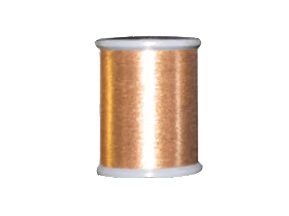 Brother metallic copper embroidery thread spool on white background