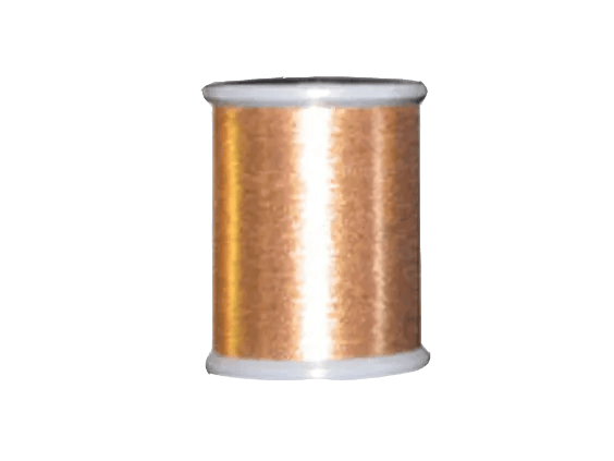 Brother metallic copper embroidery thread spool on white background