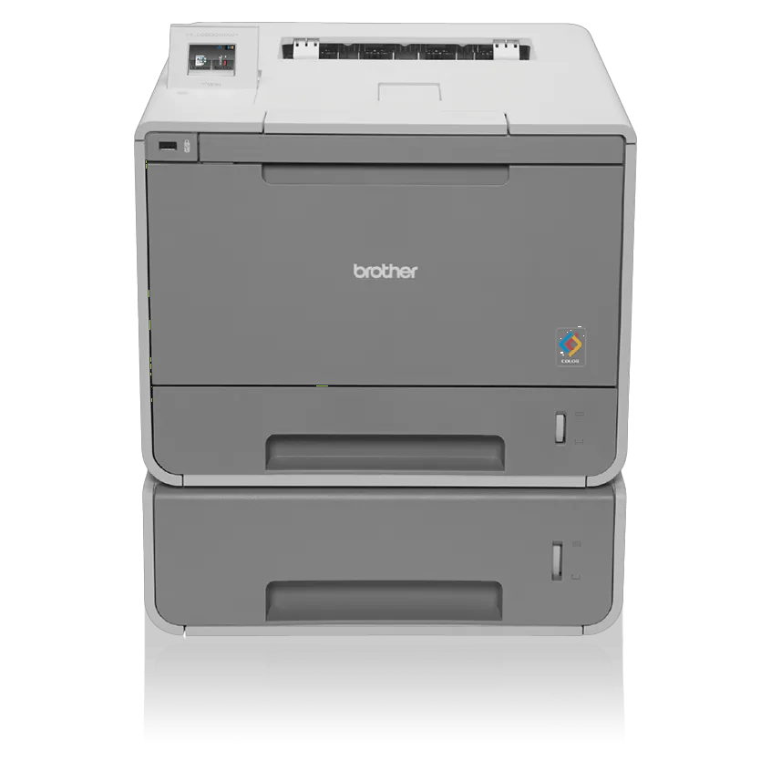 Brother HL-L9200CDWT color laser printer with dual paper trays and touchscreen display