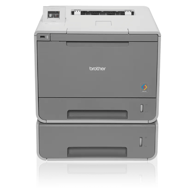 Brother HL-L9200CDWT color laser printer with dual paper trays and touchscreen display