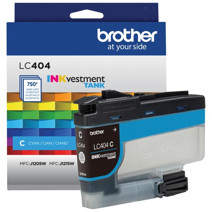 Brother Genuine LC404CS INKvestment Standard-yield Cyan Ink Cartridge, , large
