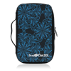 Brother ScanNCut DX carrying case with blue floral pattern on black fabric