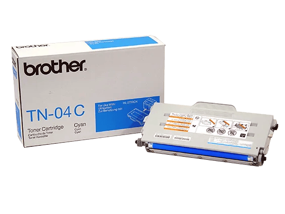 Cartucho de tóner cian Brother TN-04C con caja de empaque