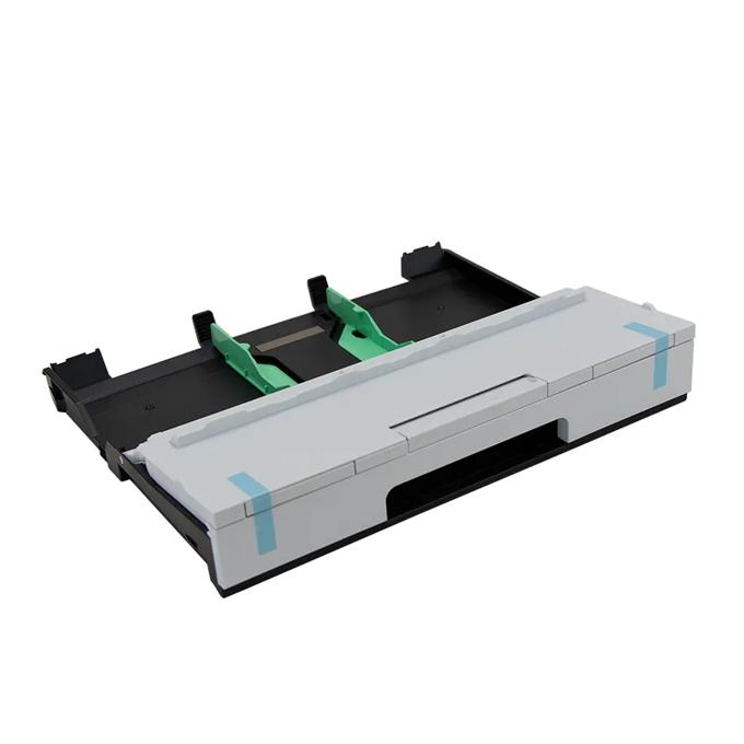 Brother printer paper tray with dual cassette slots and green release levers