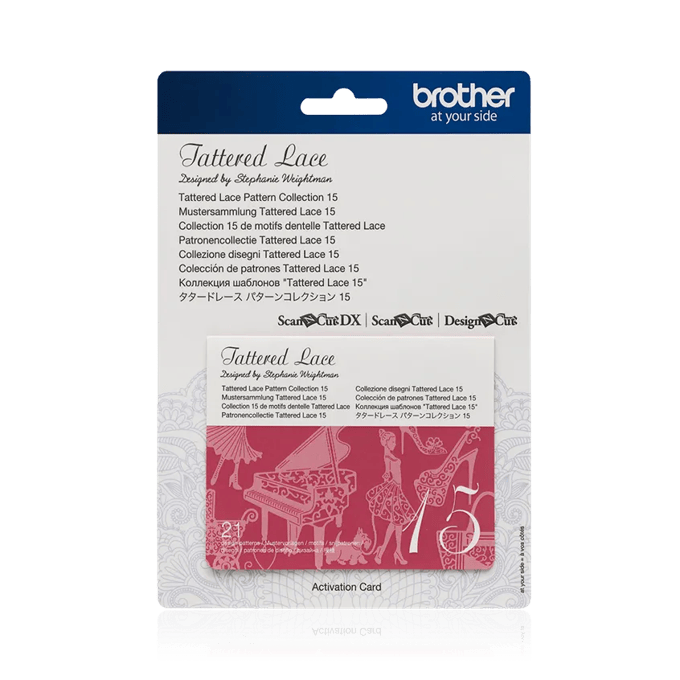 Brother Tattered Lace Pattern Collection 15 activation card with decorative lace designs