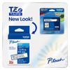 Brother P-touch TZe laminated label tape packaging, black on white, 12mm width