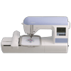 Brother PE770 embroidery machine with LCD screen and floral design in hoop