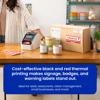 Brother label printer creating red fragile warning labels for small business shipping