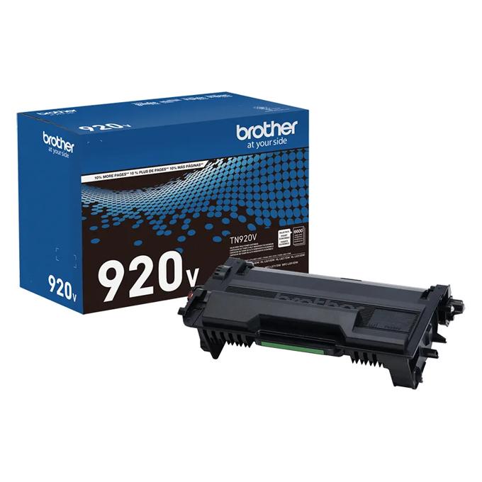 Brother TN920V high-yield toner cartridge with packaging on white background