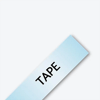 Brother TZe-121 clear laminated label tape with black text on light blue background