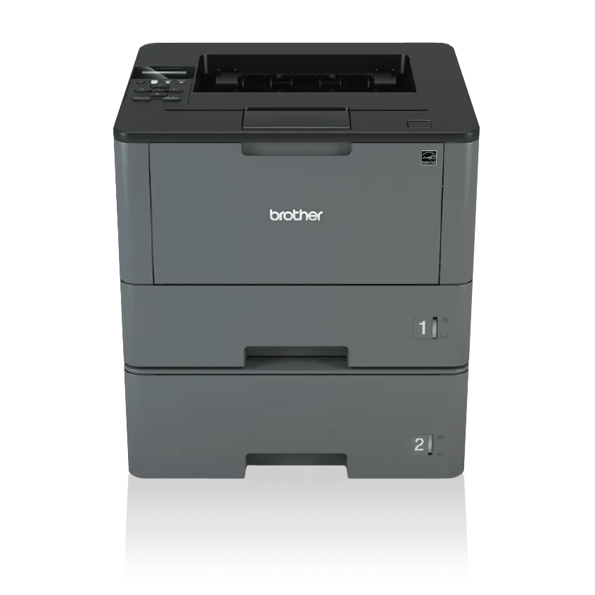 Brother HL-L5200DWT monochrome laser printer with dual paper trays and wireless connectivity