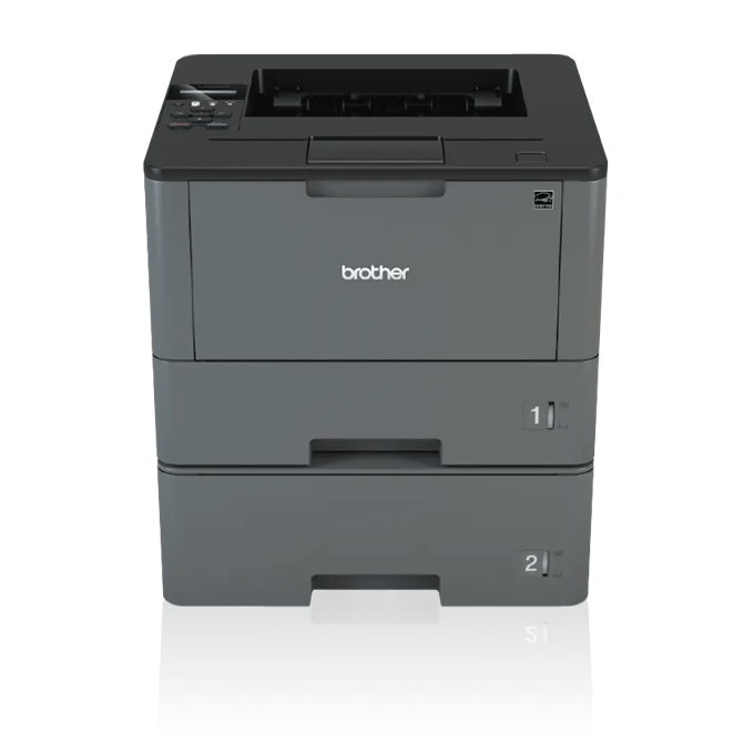 Brother HL-L5200DWT monochrome laser printer with dual paper trays and wireless connectivity