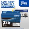 Brother Genuine TN336 black toner 2-pack with new packaging design
