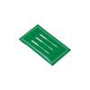 Green circuit board component with three metallic contact strips