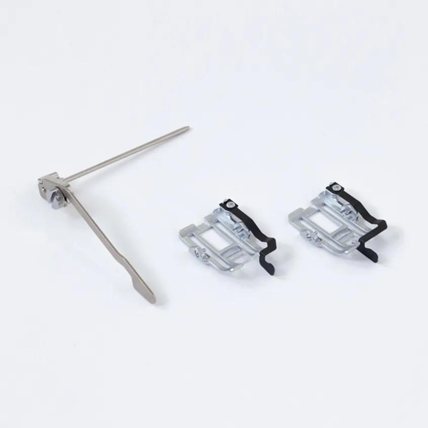 Brother sewing machine accessories including quilting guide and two presser feet