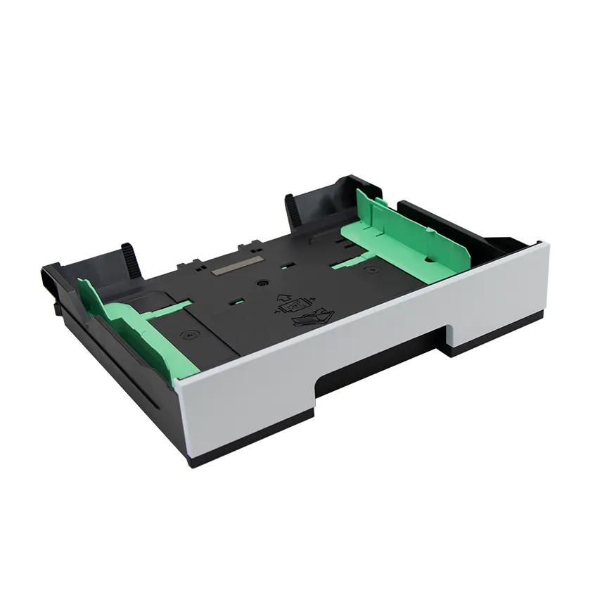 Brother printer paper tray with adjustable green guides for multiple paper sizes