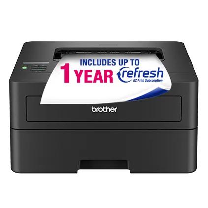 Brother HL-L2460DW wireless monochrome laser printer with paper in output tray