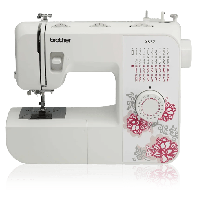 Brother XS37 sewing machine with 37 built-in stitches and decorative floral design