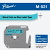 Brother P-touch M-521 non-laminated label tape cartridge with black on blue print