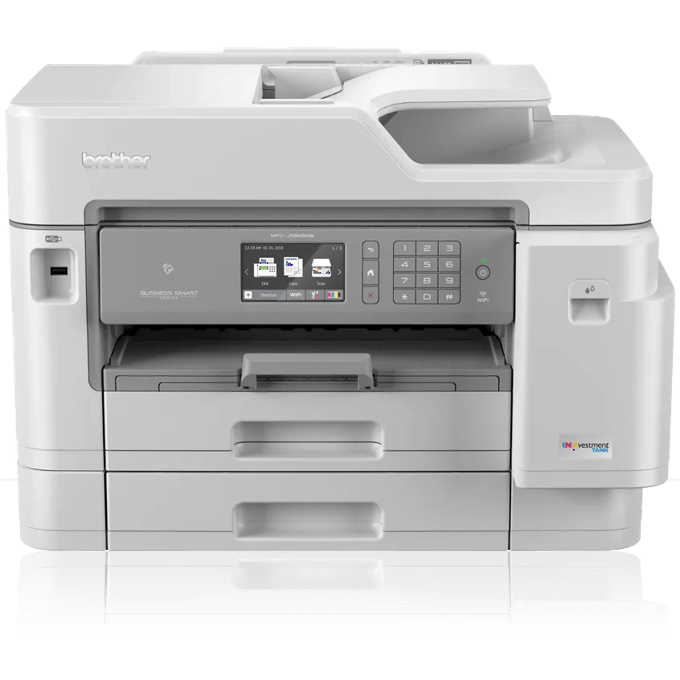 Brother MFC-J5945DW all-in-one inkjet printer with wireless connectivity and paper trays