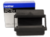 Brother PC-101 printing cartridge with black thermal fax ribbon and blue packaging box