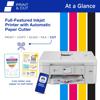 Brother all-in-one inkjet printer with automatic paper cutter and wireless connectivity