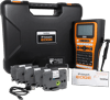 Brother P-touch EDGE label maker with carrying case, tape cartridges, and accessories