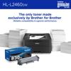 Brother HL-L2460DW wireless monochrome laser printer with genuine toner cartridge and paper stacks